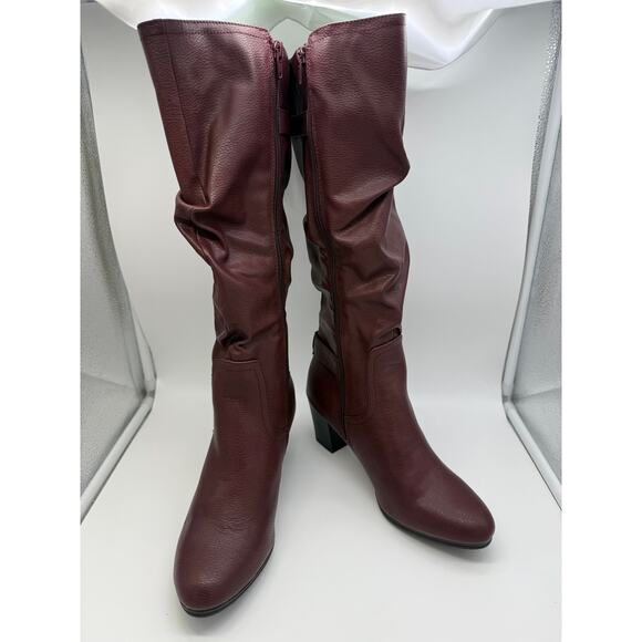Rialto Farewell R8511 Burgunday Sleek & Simple Slouched Casual Boots Size 10M - Picture 1 of 9